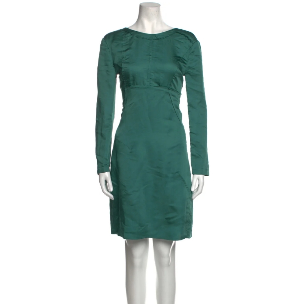 MARNI Couture Runway Designer Green Silk Dress NWT